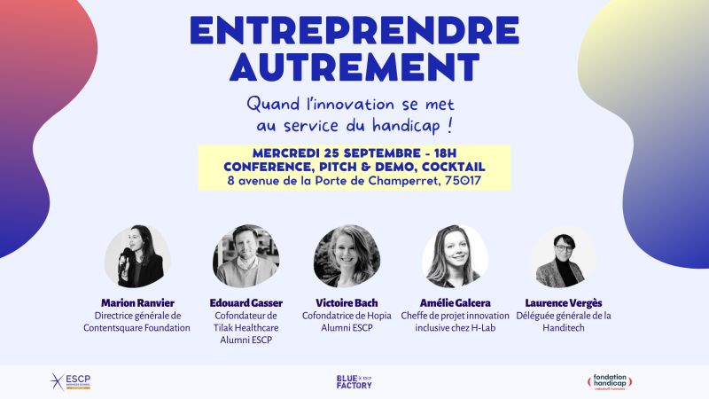 Bannière de communication pour présenter la table ronde "entreprendre autrement"